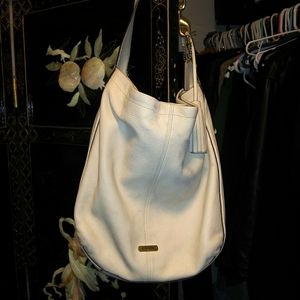 Coach Avery Leather Hobo Handbag In Ivory